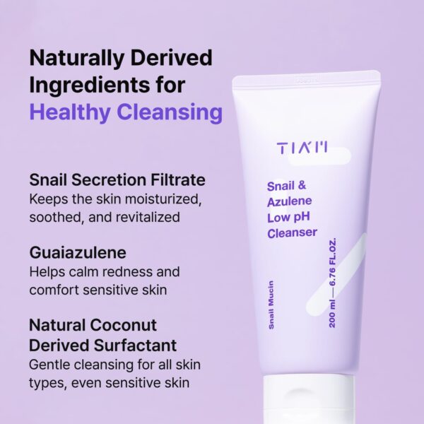 TIAM- Snail & Azulene Low pH- Jabón Facial 200ml - Imagen 4