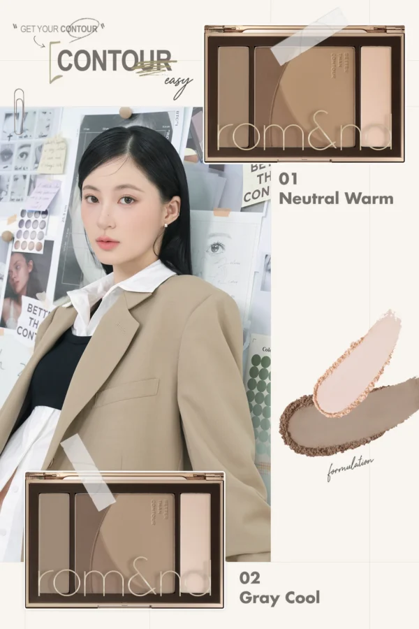 ROM&ND Better Than Contour - Paleta de contornos #01 NEUTRAL WARM - Imagen 4