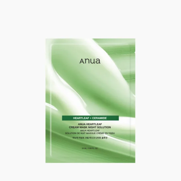 ANUA Heartleaf Cream Sheet Mask Night Solution- Mascarilla de Tela Hidratante - 1 Pza