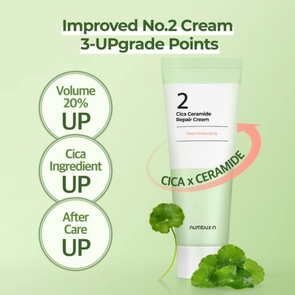 NUMBUZIN #2 - Cica Ceramide Cream 60 ml - Crema Reparadora - Imagen 2