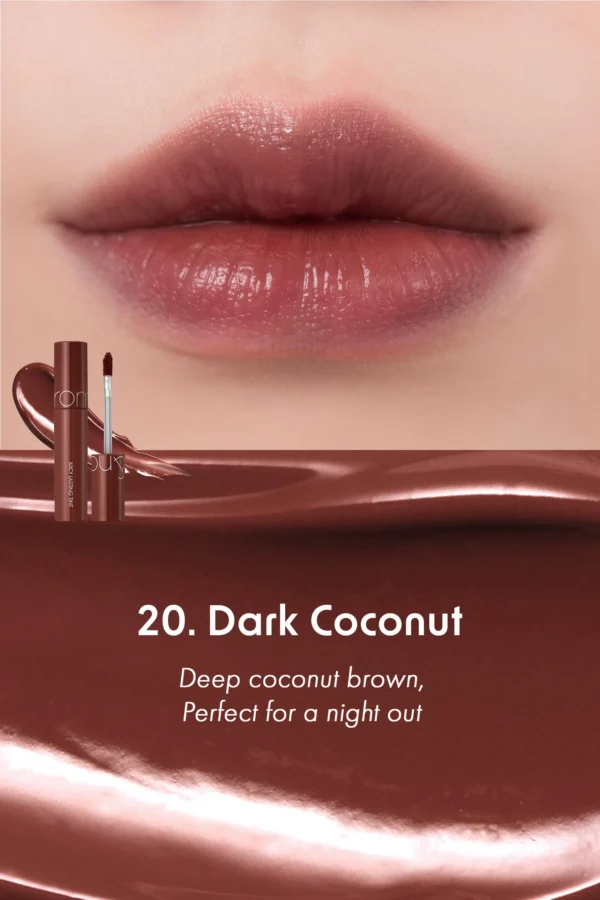 ROM&ND - JUICY LASTING TINT - Tinte Labial #20 Dark Coconut - Imagen 2