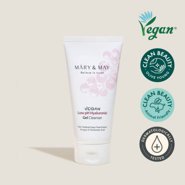MARY&MAY Vegan Hyaluronic Gel Cleanser - Jabón facial 30 ml - Mini talla - Imagen 2