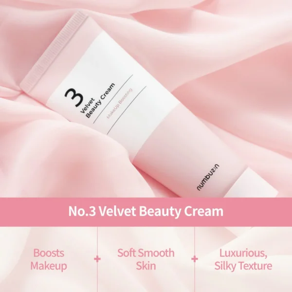 NUMBUZIN # 3 - Velvet Beauty Cream 60 ml - Prebase de maquillaje - Imagen 4