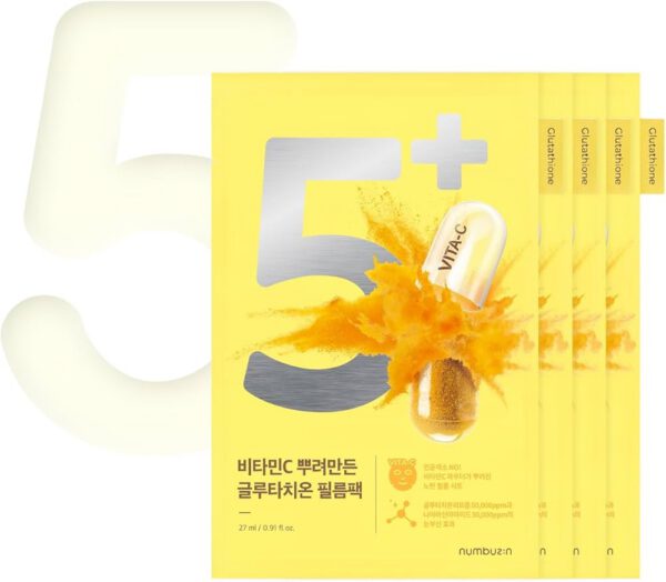 NUMBUZIN #5+ Vitamin Spotlight  Sheet Mask 1 pieza - Mascarilla facial - Imagen 5