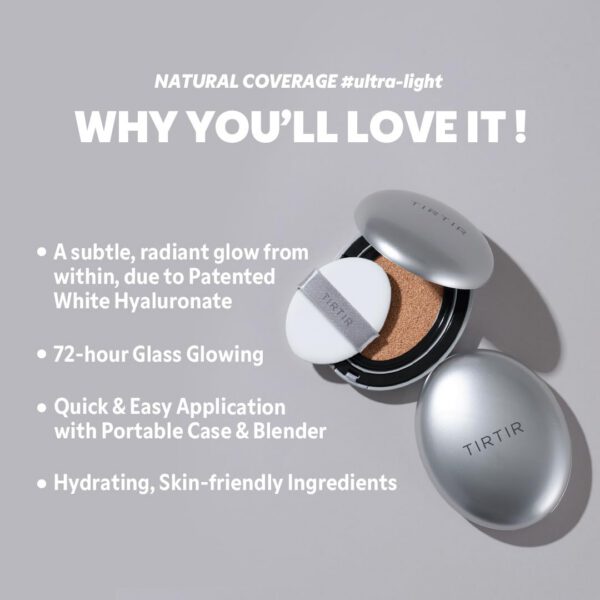 TIRTIR Mask Fit Aura Silver Cushion #24N LATTE - Base de Maquillaje - Imagen 5