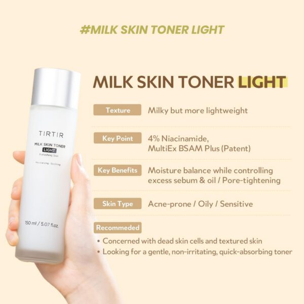TIRTIR Milk Skin Toner Light - Tonico Hidratante - Imagen 3