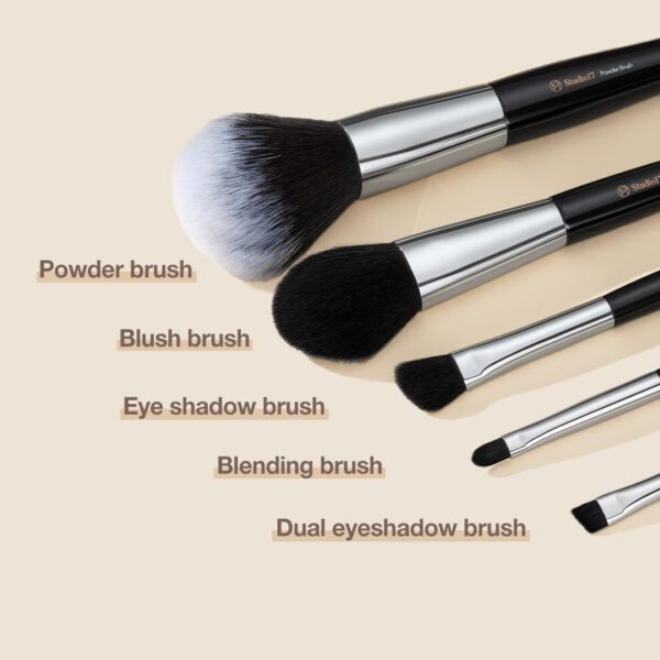 STUDIO17 Portable Makeup Brush Set - Brochas Maquillaje 5 pzs - Imagen 5