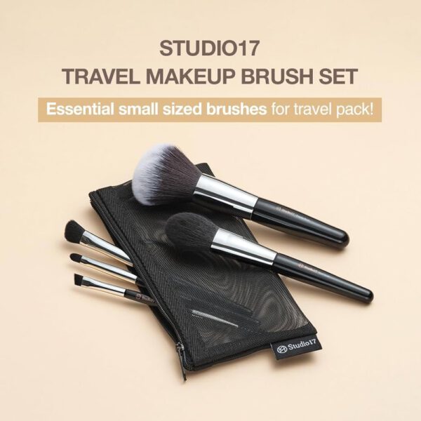 STUDIO17 Portable Makeup Brush Set - Brochas Maquillaje 5 pzs - Imagen 6