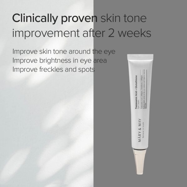 MARY&MAY Tranexamic acid eye cream - Crema Antiojeras 12 g -  Mini Talla - Imagen 2
