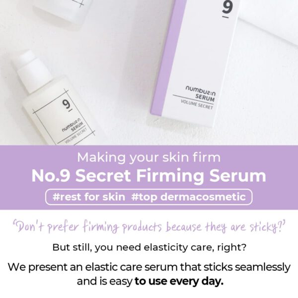 NUMBUZIN #9 - Secret Firming Serum 50 ml - Serum Reafirmante Facial - Imagen 4