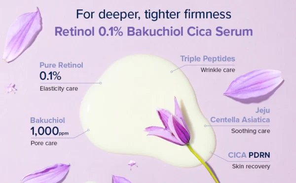 MARY&MAY Retinol 0.1% Bakuchiol Cica Serum 80ml - Imagen 5