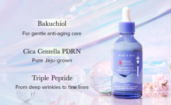 MARY&MAY Retinol 0.1% Bakuchiol Cica Serum 80ml - Imagen 7