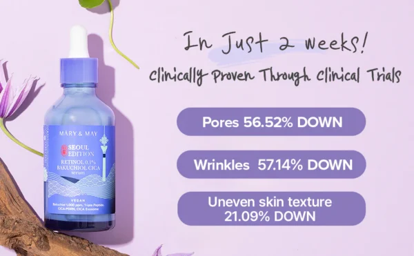 MARY&MAY Retinol 0.1% Bakuchiol Cica Serum 80ml - Imagen 9
