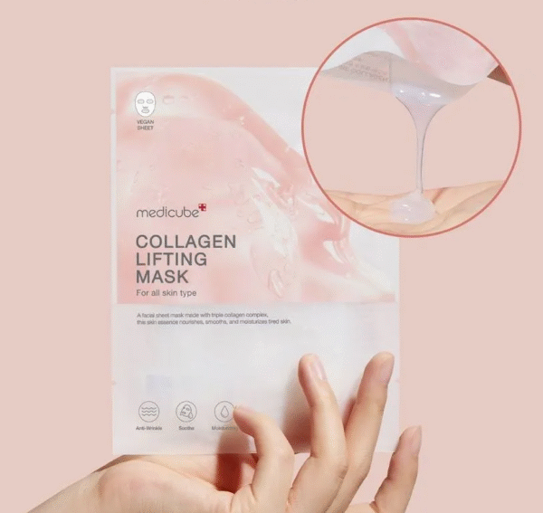 MEDICUBE Collagen Lifting Sheet Mask - Mascarilla de papel - 1 unidad - Imagen 3