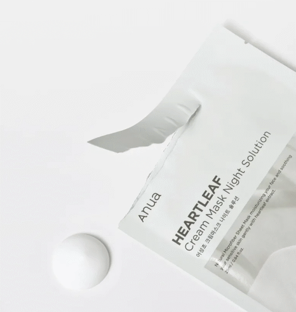 ANUA Heartleaf Cream Sheet Mask Night Solution- Mascarilla de Tela Hidratante - 1 Pza - Imagen 6