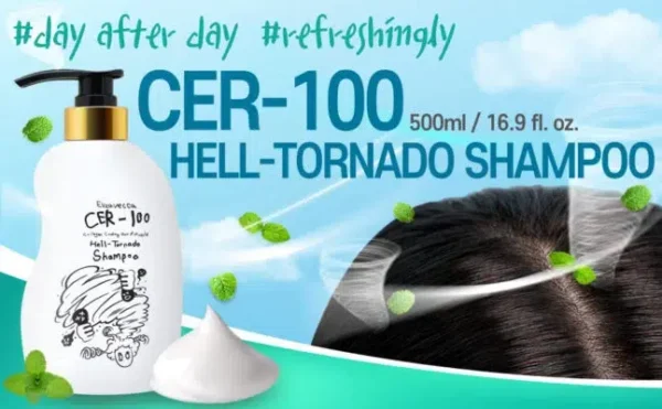ELIZAVECCA CER-100 TORNADO SHAMPOO 500 ml - Limpieza Profunda / Cabello Graso - Imagen 3