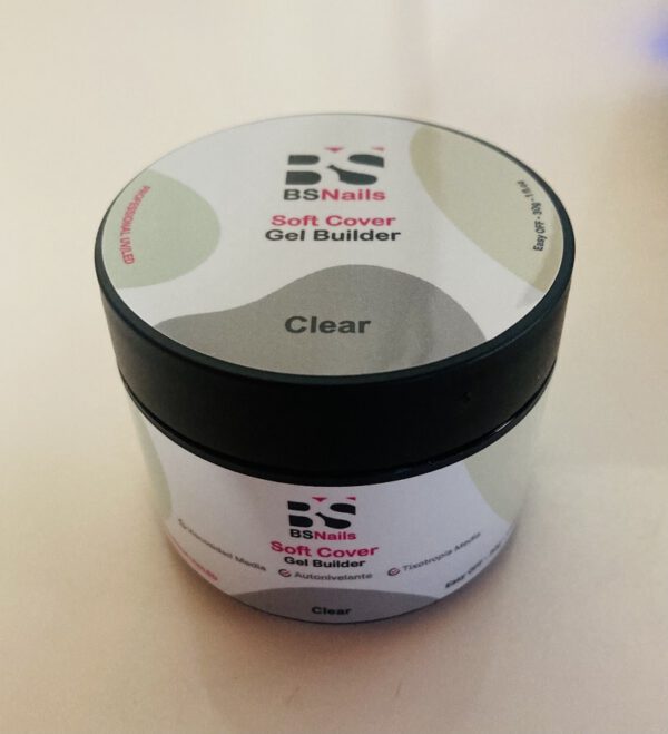 BSNAILS Gel Builder Soft Cover Autonivelante - Clear Transparente- 30 ml - Imagen 2