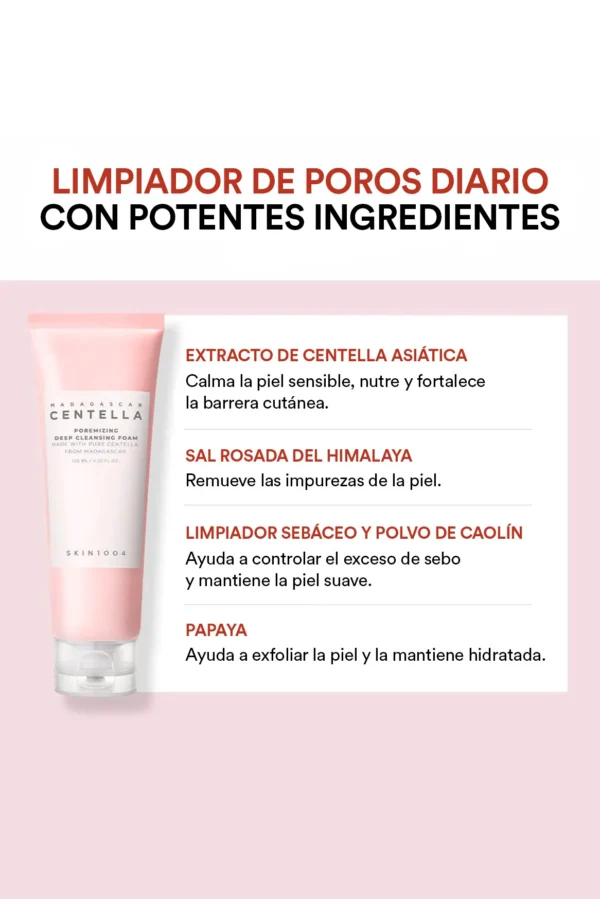 SKIN1004 Poremizing Cleansing Foam - Jabón facial 125ml - Imagen 2