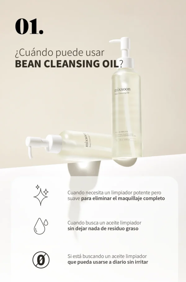 MIXSOON Bean Cleansing Oil - Aceite de limpieza 195ml - Imagen 5