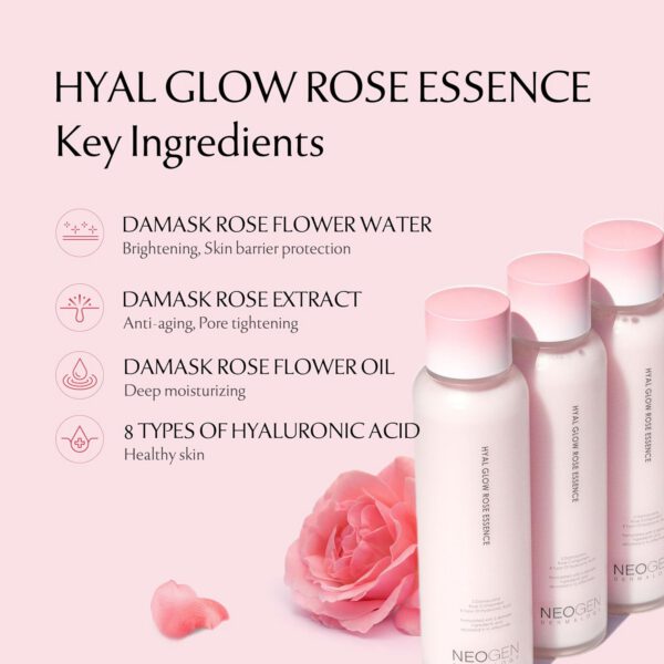 NEOGEN Hyal Glow Rose Essence - Esencia de Rosas Hidratante 160 ML - Imagen 7