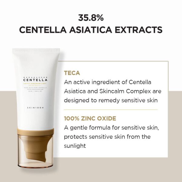 SKIN1004 Madagascar Centella Air-Fit Suncream Plus SPF 50+ - Protector Solar Mineral - 50 ml - Imagen 9