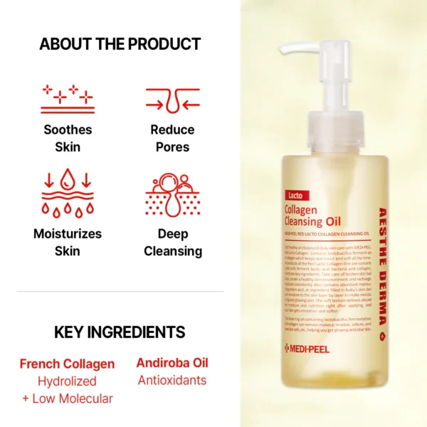 MEDIPEEL- Lacto Collagen Cleansing oil - Aceite Limpiador 200ml - Imagen 4