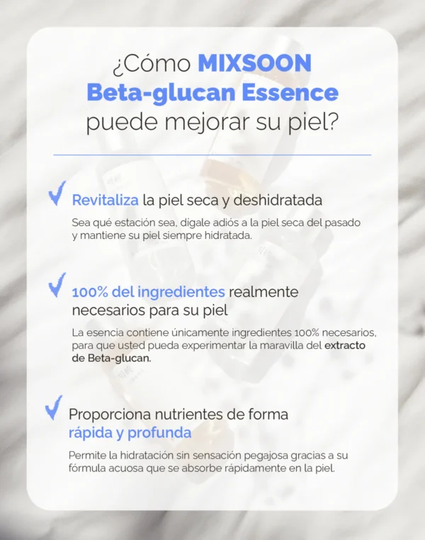 MIXSOON Beta-glucan Essence - Esencia Hidratante 30ml Mini talla - Imagen 2