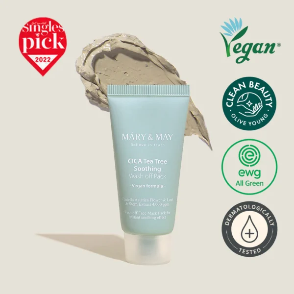 MARY&MAY  CICA TeaTree Soothing Wash off Pack - Mascarilla Arcilla 30g