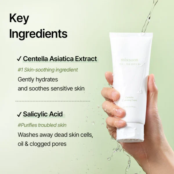MIXSOON Centella Cleansing Foam Jabón Antiacné 150ml - Imagen 5