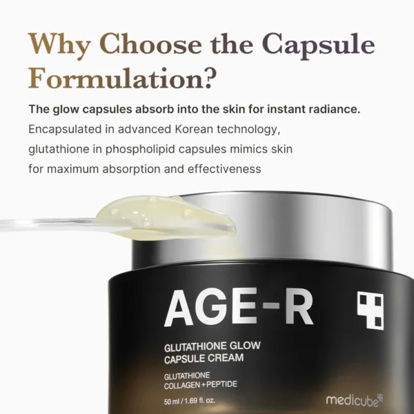 MEDICUBE AGE-R Glutathione Glow Capsule Cream - Crema despigmentante 50ml - Imagen 3