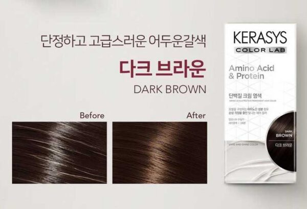 KERASYS Color Lab Aminoacid & Protein - Tinte para Cabello #Dark Brown 120g - Imagen 3