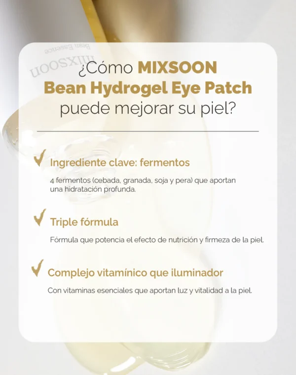 MIXSOON Bean Eye Patch - Parches Contorno de ojos Anti-ojeras 60pzs - Imagen 3