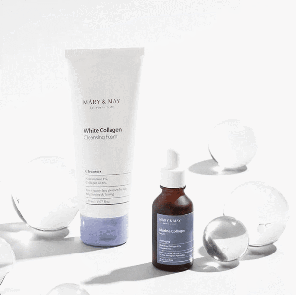 MARY&MAY White Collagen Cleansing Foam-Jabón Facial-150ml - Imagen 4