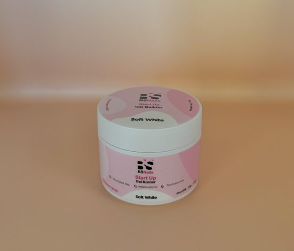 BSNAILS Gel Builder Start Up Autonivelante - SOFT WHITE - Envase Rosado 30 ML