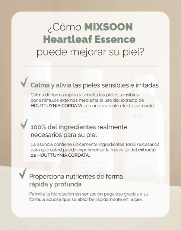 MIXSOON Heartleaf Essence - Esencia Calmante Antienrojecimiento 30ml -  Mini talla - Imagen 4