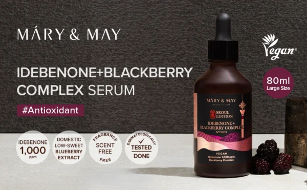 MARY&MAY Idebenone + Blackberry Serum Antioxidante 80ml - Imagen 5
