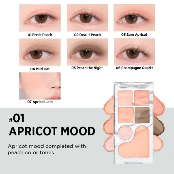 ROM&ND BARE LAYER PALETTE - Paleta de Sombras y Rubor #01 APRICOT MOOD - Imagen 4