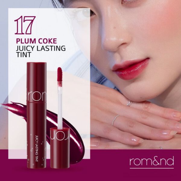 ROM&ND - JUICY LASTING TINT - Tinte Labial #17 Plum Coke - Imagen 3