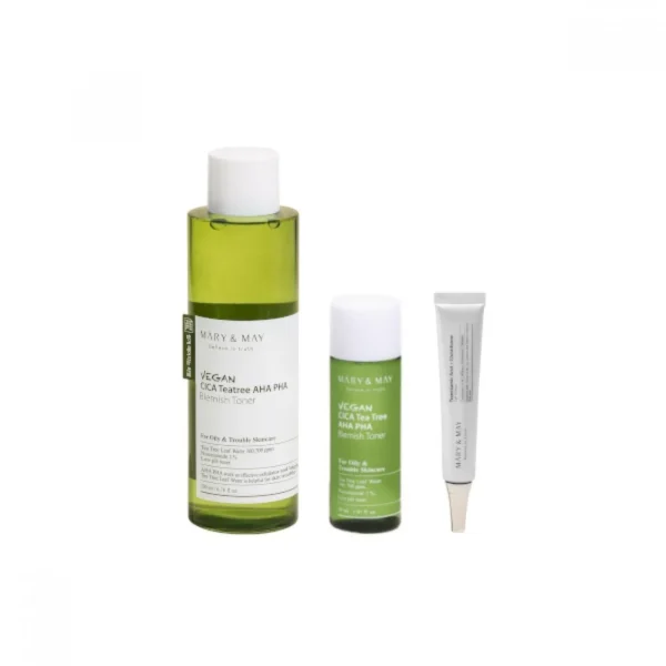 MARY&MAY CICA Tea Tree Toner Special Set - Tónico Antiacné + 2 Mini Tallas - Imagen 5