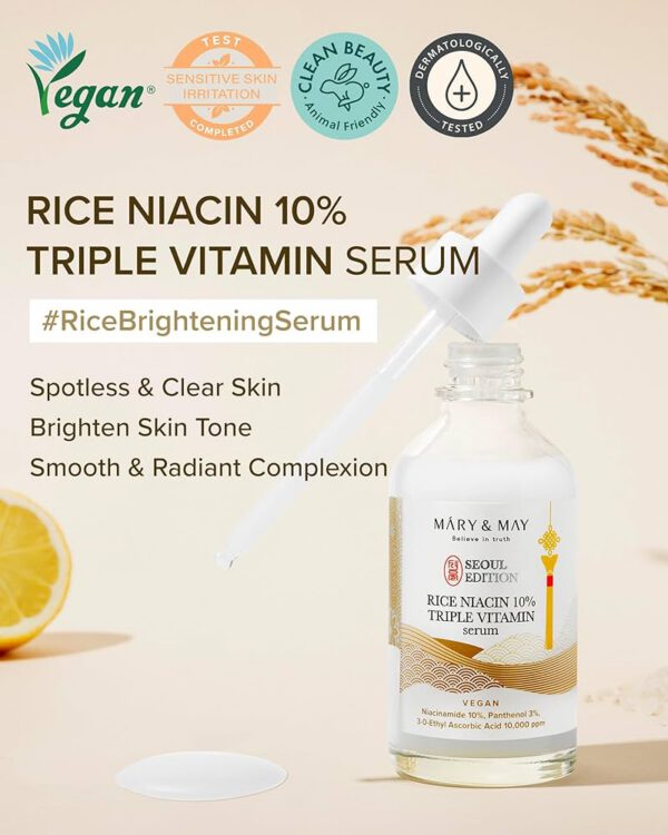 MARY&MAY Rice Niacin 10% Triple Vitamin Serum - 80ml - Imagen 3