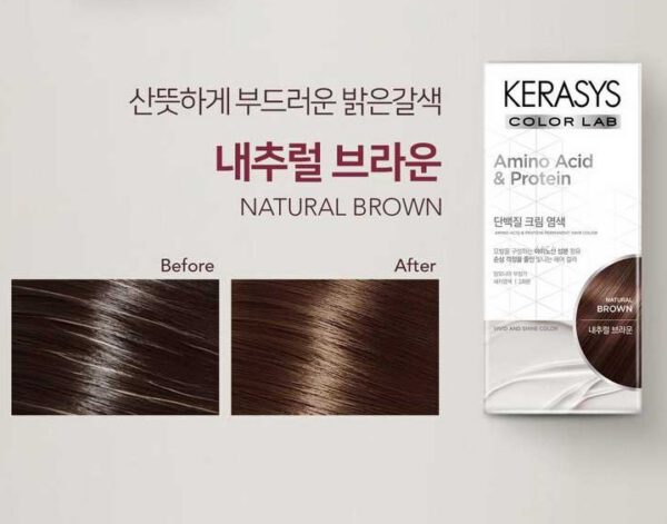 KERASYS Color Lab Aminoacid & Protein - Tinte para Cabello #Natural Brown 120g - Imagen 3