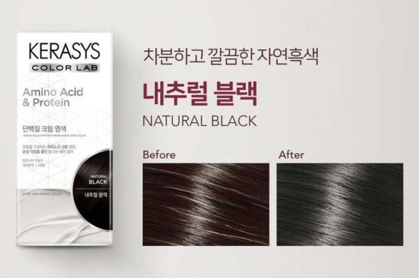 KERASYS Color Lab Aminoacid & Protein - Tinte para Cabello #Natural Black 120g - Imagen 3