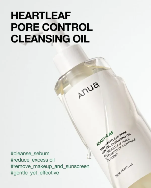 ANUA Heartleaf Pore Control Cleansing Oil - Aceite de Limpieza Mini Talla 20ml - Imagen 4