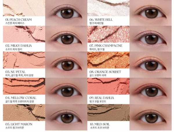 ROM&ND Better Than Palette - Paleta de sombras #08 PEACH DAHLIA GARDEN - Imagen 5