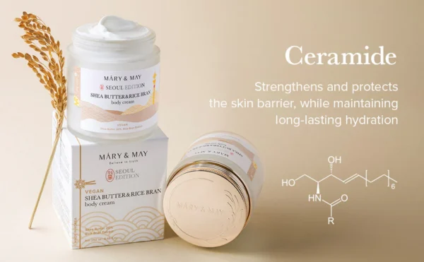 MARY&MAY Shea Butter & Rice Bran Body Cream - Crema Corporal 250ml - Imagen 8