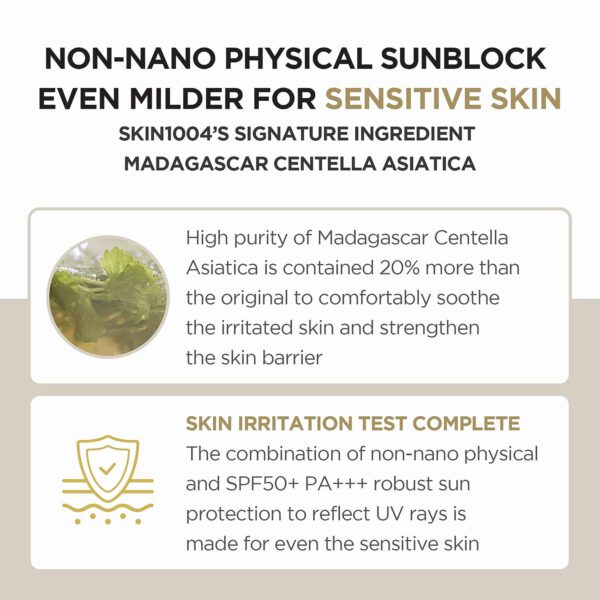 SKIN1004 Madagascar Centella Air-Fit Suncream Plus SPF 50+ - Protector Solar Mineral - 50 ml - Imagen 2