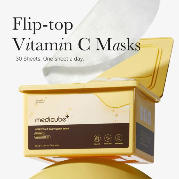MEDICUBE Deep Vita C Daily Quick Mask -Mascarillas de Tela x 30 piezas - Imagen 3