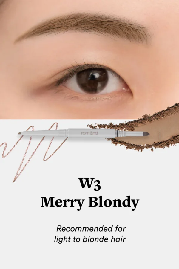 ROM&ND Sharp Brow - Lápiz para Cejas #W3 MERRY BLONDY - Imagen 2