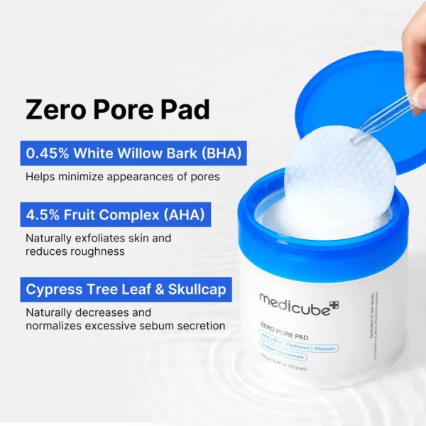 MEDICUBE Zero Pore Pad 2.0 - Almohadillas Exfoliantes - Imagen 3