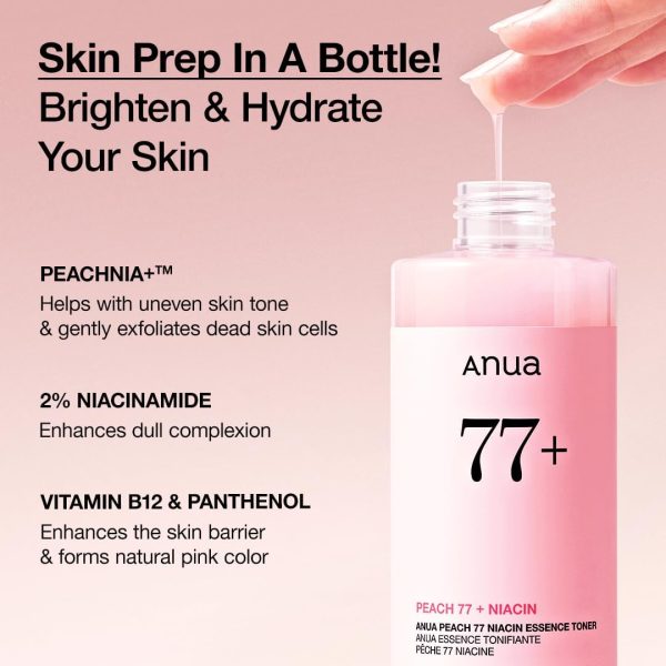ANUA Peach 77 Niacin Essence  Toner - Tónico Hidratante 250 ml - Imagen 4